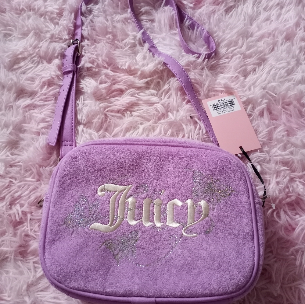 Juicy Couture Terry Cloth Purple Crossbody Bag